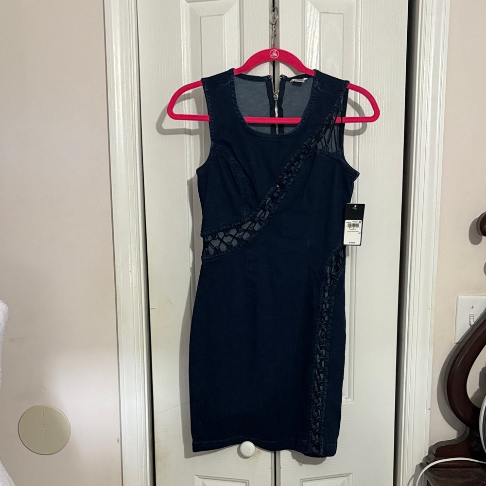 Guess Navy Mini Dress with Cut-Out Details